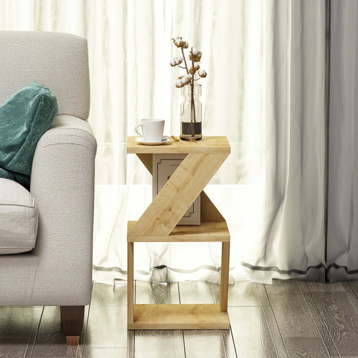 Hanah Home Albeni Sapphire Oak Mesa Lateral Roble Zafiro 30x50x30 cm Tablero Melamina 18mm